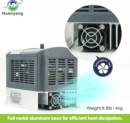 Vectorregeling Computerized Numerical Control (CNC) frequentieomvormer (VFD) van de motor, 220 V, 5,5 kW, 7,5 pk voor spindelmotor, controle van de snelheid, Huanyang GT-serie (220 V, 5,5 kW)