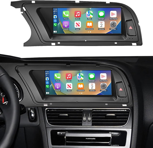 8,9 Inch Autoradio – Touchscreen Multimedia Scherm – Draadloos CarPlay – Android Auto – MirrorLink – Audi A4 2009-2015 – HD Resolutie – Originele Functies Behoud