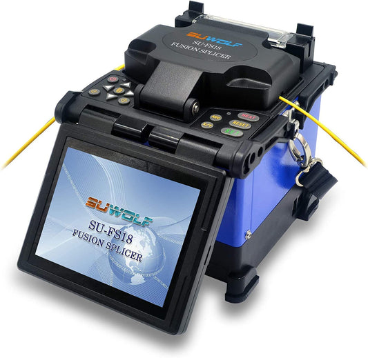 5" LCD Hohe Präzision Glasvezel Optische Lasmachine/Fiber Optische Fusion Splicer/Kern-zu-Kern Ausrichten Glasfaser Spleißen Technik für SM MM NZ-DS EDF Glasfaser mit Faserschneider (FS18-5)