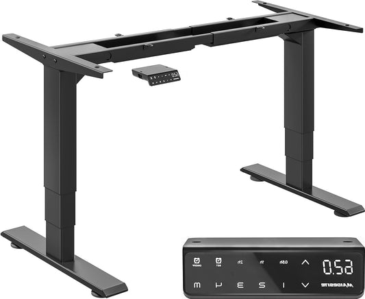 Maidesite Height Adjustable Electric Desk Height Adjustable Table Frame,Suitable for All Common Tabletops,3-Stage Lifting Legs(Black) - QUORE