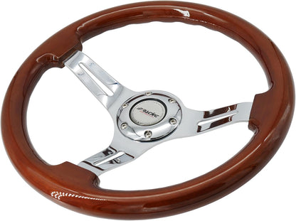 Sportstuur – Sportief Stuur – Houten Stuur – Universeel Stuur – Race Stuur – Massief Hout – Diameter 350 mm