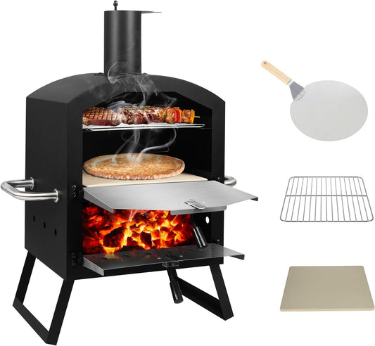 Pizzaoven – Houtoven – Outdoor Oven – Grilloven – Rookoven – Knapperige Pizza – Weerbestendig Gecoat Staal