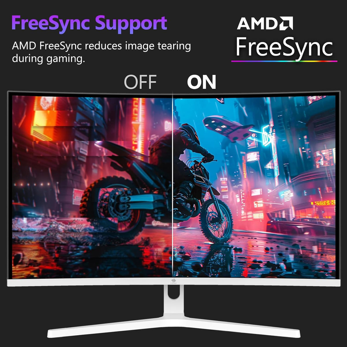 Z-Edge Gaming Monitor Curved White 27'' 300Hz (DP1.4*2), 1ms, FHD, FreeSync, 240Hz (HDMI2.0*2), 16:9 LED Gaming Monitor White, Adjustable Tilt, HDR, VA, 3000:1, RGB VESA(DP Cable Included)
