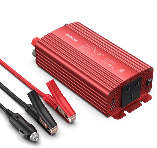 BESTEK 500W Pure Sine Wave Power Inverter DC 12V AC 230V 240V with 4.2A Dual Smart USB Ports Car Adapter - QUORE