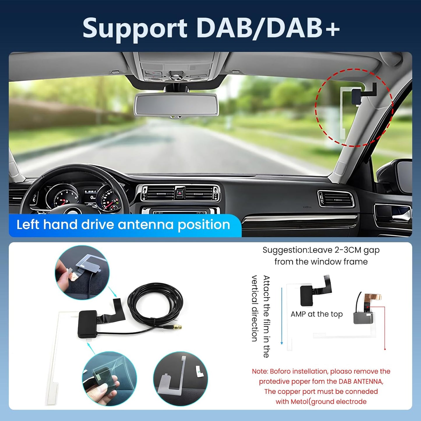 Dutch Brand Draadloze Carplay autoradio 1 Din met DAB+/DAB adapter voor Android Auto 7 inch uitschuifbaar scherm met Mirror Link, Bluetooth, FM- en USB-radio, AUX stuurbediening en achteruitrijcamera
