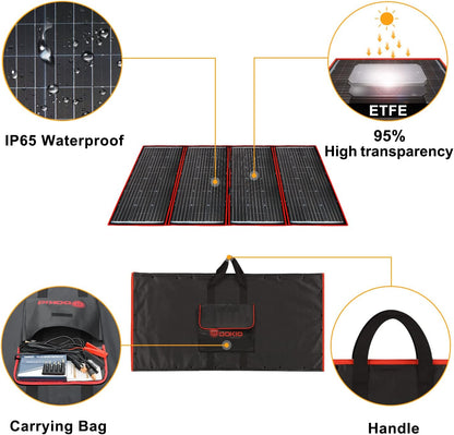 Draagbaar Zonnepaneel – Opvouwbaar Zonnelader – Mobiele Solar Charger – Outdoor Powerbank – Reis Zonne-Energie – 300W Vermogen – Inclusief 20A Laadcontroller Met LCD-Scherm