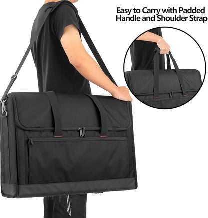 Trunab Monitorafdekkingen PC-monitorhouder, draagtas 24 inch scherm transport, compatibel met LCD, televisies en all-in-1 computers, met schouderriem, versterkte bodem, zwart