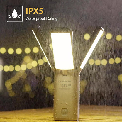 KLARUS CL2 Pro campinglamp 14000mAh supergrote capaciteit, vrij opvouwbare oplaadbare LED-campinglantaarn, 750 lumen, 8 lichtmodi Ideaal voor cadeau, kamperen, noodpakketten en reizen