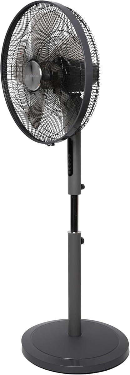 Staande Ventilator Grijs – Ventilator – Koelventilator – Luchtcirculator – Vloerventilator – Afstandsbediening – 3 Snelheden, Timer, Oscillatie En In Hoogte Verstelbaar