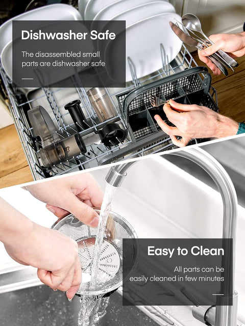 Sapcentrifuge - Slowjuicer - voor Groenten - Fruit - 400W - 65mm Vulopening - 3 Snelheden - Anti-Druppelfunctie - Oververhittingsbeveiliging - RVS - 1.6L - Zwart