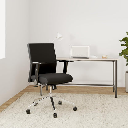 HJH Office Laguna Pro Professionele bureaustoel van stof, zwart, ergonomische draaistoel, inklapbare armleuningen, in hoogte verstelbaar