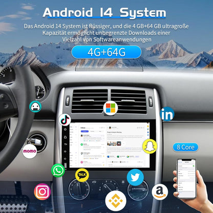 64G + 4G 8Core (2CA75+ 6CA55) Android 14 autoradio 9 inch met display voor Mercedes Benz B200 Sprinter Vito W639 Viano W169 W245, autoradio Dual DIN met Canbus MirrorLink Navigation SWC ect