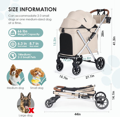 Beberaod X6 Pet Stroller, beige