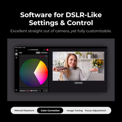 YOLOLIV YoloCam S3, 4K-streamingwebcam, DSLR-achtige bediening, filmische effecten, 4× zoom, HDR, ongecomprimeerde video, geoptimaliseerde PD-autofocus | USB-C voor pc en Mac
