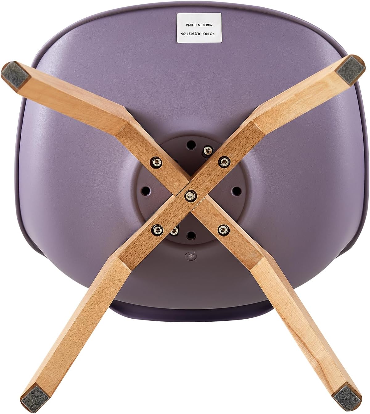 EGGREE Scandinavische eetkamerstoel, SGS-getest, gestoffeerde keukenstoel, retro-bureaustoel met poten van massief beukenhout, roze fumé + turquoise + mintgroen + paarsgrijs, set van 4 stoelen