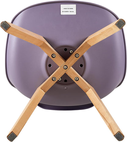EGGREE Scandinavische eetkamerstoel, SGS-getest, gestoffeerde keukenstoel, retro-bureaustoel met poten van massief beukenhout, roze fumé + turquoise + mintgroen + paarsgrijs, set van 4 stoelen