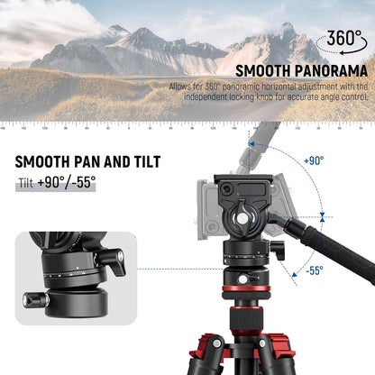 Videokop – Statiefkop – Panoramakop – Kantelkop – Videostatiefkop – ±7° Nivelleringsbasis – Arca QR Plaat