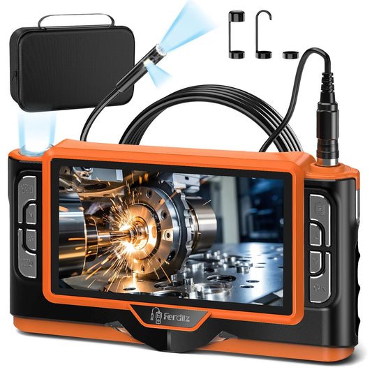 7" IPS Endoscoopcamera met licht, 1920P HD dubbele lens - IP68 waterdichte inspectiecamera, 8+1 LED buiscamera, semi-flexibele kabel met zaklamp, auto, leidingen & huis, plug & play - 5m/16ft