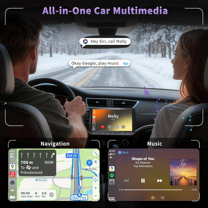 DAB+ Autoradio – Autoradio Met Scherm – Dubbele DIN Radio – Auto Multimedia Systeem – Car Audio Systeem – 9 Inch QLED Touchscreen – Draadloze Apple CarPlay & Android Auto