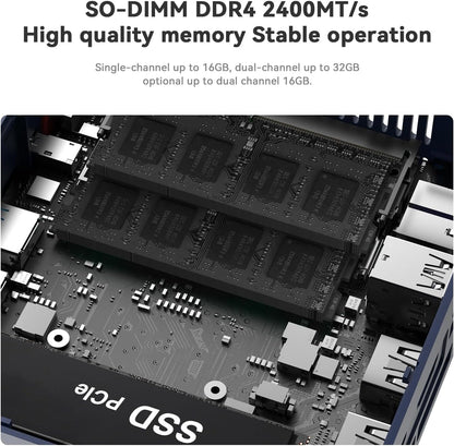 Mini PC – Mini Computer – Compact PC – Kleine Desktop – Ryzen 3 3200U Variant – 16GB RAM & 500GB NVMe SSD – Dual 4K HDMI Uitgang & WiFi 6