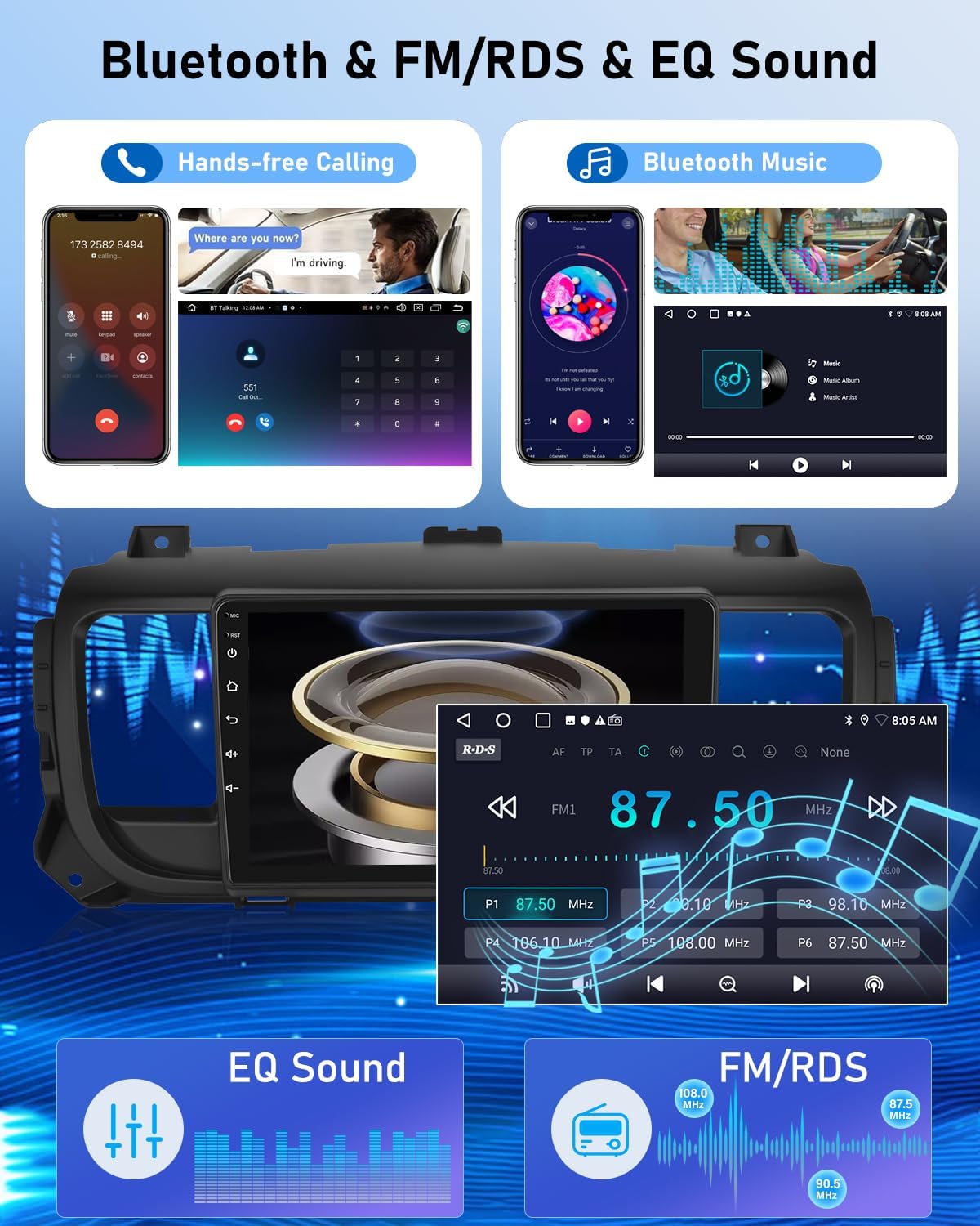 NHOPEEW Android autoradio 2G + 64G voor Citroen Jumpy 3/Peugeot Expert/Toyota Proace 2016-2021 - Draadloze Carplay & Android Auto - Stereo Android 9 inch met WiFi EQ GPS + AHD achteruitrijcamera en