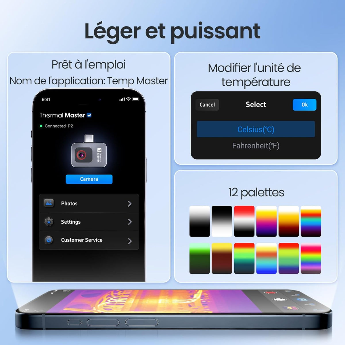 P2 Warmtebeeldcamera voor Android-telefoons infraroodcamera X³ IR-resolutie 512 x 384 heldere warmtebeelden voor huisinspectie -20 tot 600 ℃ 15x zoom, niet voor iPhone 15/16