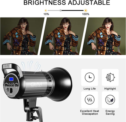 Tweekleurige LED-videolamp, GVM 100 W fotografieverlichting met Bowens-bevestiging, APP-besturingssysteem, lantaarn softbox videoverlichtingsset voor YouTube buitenstudio, dimbaar 3200K-5600K, CRI 97+