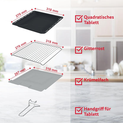 ICQN Minioven 20L, pizzaoven, boven-/onderwarmte met circulatiefunctie, 5 grill-functies, 90 minuten timer, 1500 W, mini-oven, 80 °-250 °C, bakplaat/grill/kruimelplaat en plaathouder, zwart