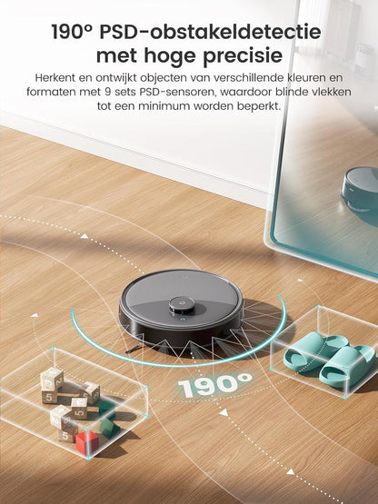 Robotstofzuiger – Robotstofzuiger met Dweilfunctie – Automatische Stofzuiger – Slimme Zuiger – Robot Veegrobot – 20.000 Pa Zuigkracht – LiDAR Navigatie met Intelligente Spraakbediening