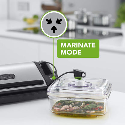 Foodsaver Ffs017X Folielasapparaat, Marineermodus, Inclusief Vacuümzak, Starterpakket, Roestvrij Staal