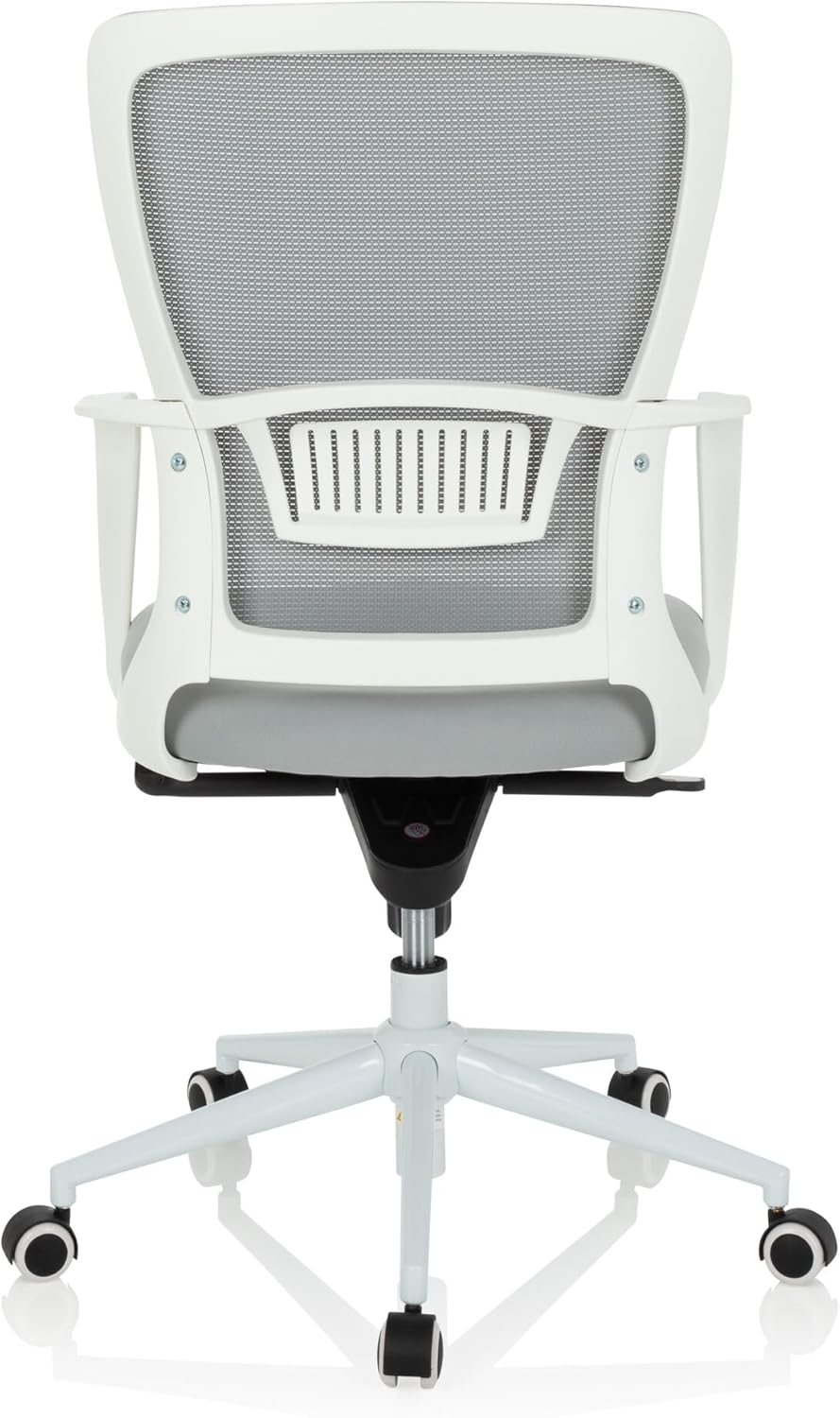 hjh OFFICE 760016 bureaustoel ESTRIA stof lichtgrijs/wit bureaustoel met netrug, in hoogte verstelbaar, 107 x 56,5 x 58 cm
