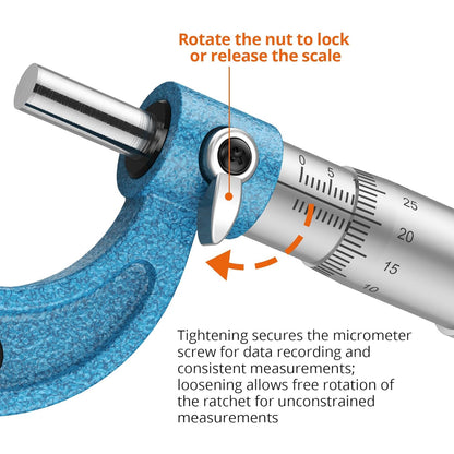 Proster Micrometer voor buiten, 0-150 mm, 6 stuks, mechanische buitenmicrometer, 0,01 mm, met stoprail, chroom satijn en laserschaal, professionele set met kalibratiebeugels en werkplaatsbox