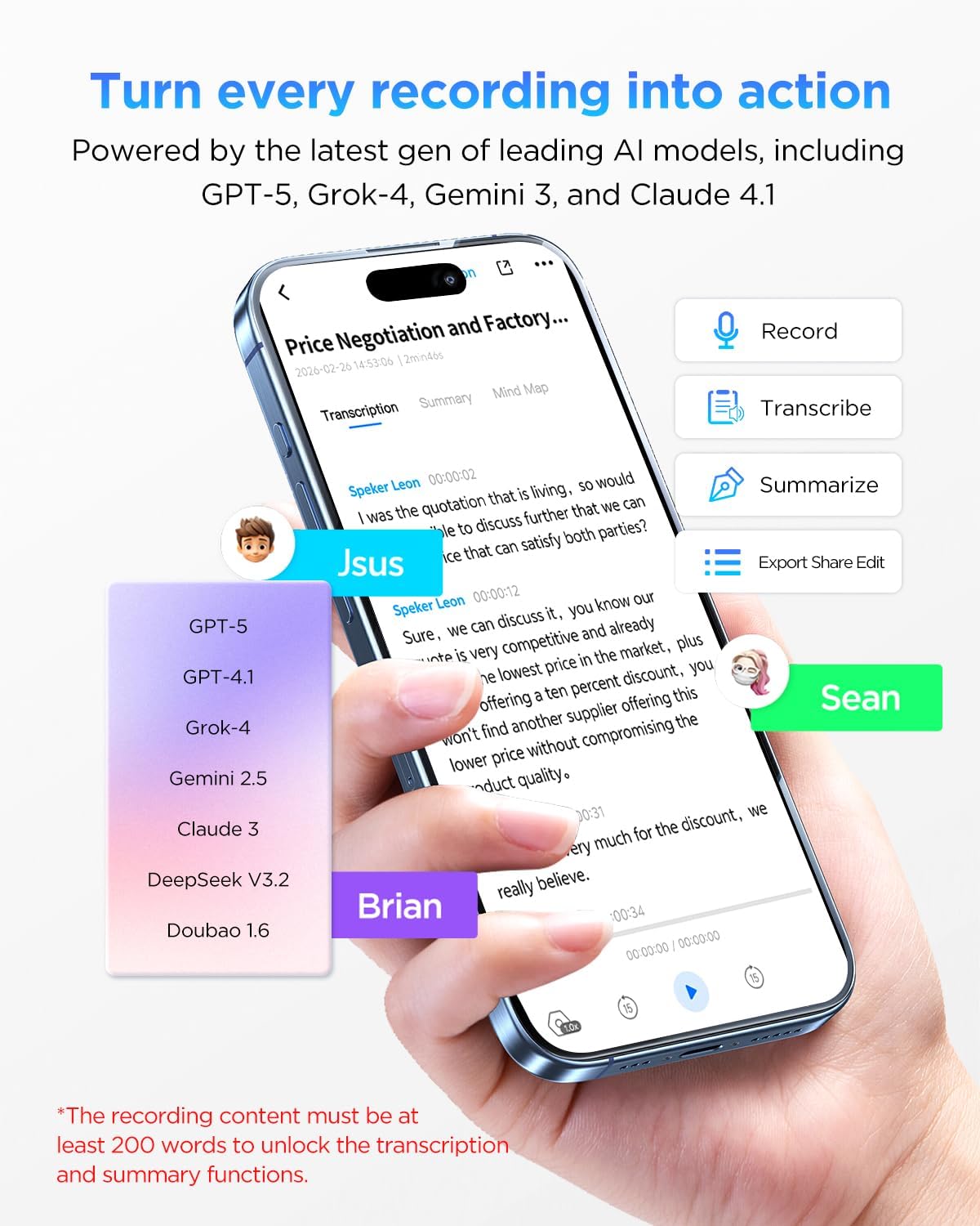 Boya AI Voice Recorder (zwart)