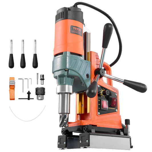 VEVOR Elektrische magnetische kolomboormachine 1400 W, boordiameter 50 mm, snelheid 0-850 rpm, omkeerbare richting, magnetische kolomboormachine voor industriële werkzaamheden