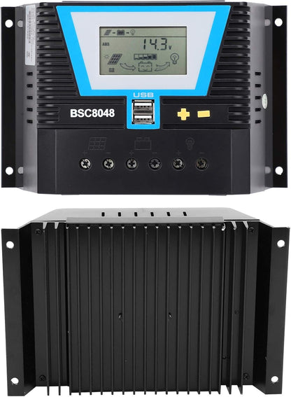 Solar Charge Panel,Solar Charger Controller, Battery Intelligent Regulator Zonne-energie, Discharge Control Regulator, voor verschillende batterijen BSC8048 80A 12V/24V/36V/48V Charging Control