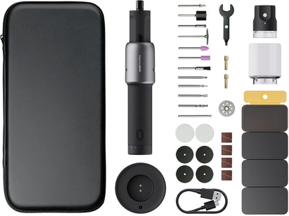HOTO Draadloos draaigereedschap, 4 V, graveerpen met 35 accessoires, 25.000 omw/min, 5 instelbare snelheden, USB-C-opladen, voor slijpen, polijsten, boren, snijden en knutselen met 3D-printers