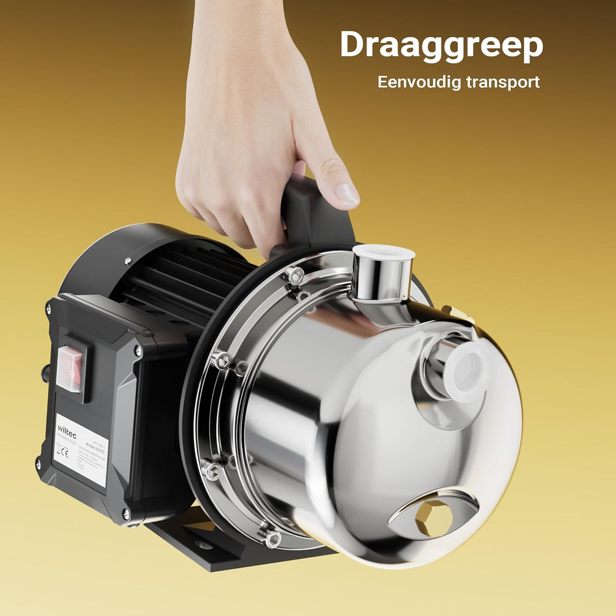 Waterpomp – Tuinpomp – Besproeiingspomp – Dompelpomp – Vuilwaterpomp – 1100W Krachtige Motor – Roestvrijstalen Behuizing