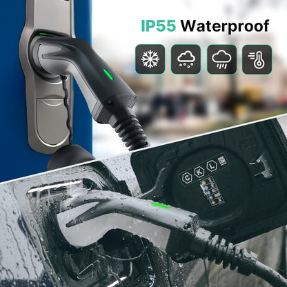 Oplaadkabel 11 KW driefasig 10 m type 2 naar type 2 EV oplader 16 A compatibel met model S/3/X/Y, e-Golf/e-UP/ID.3, i3/i8, EQC/EQS