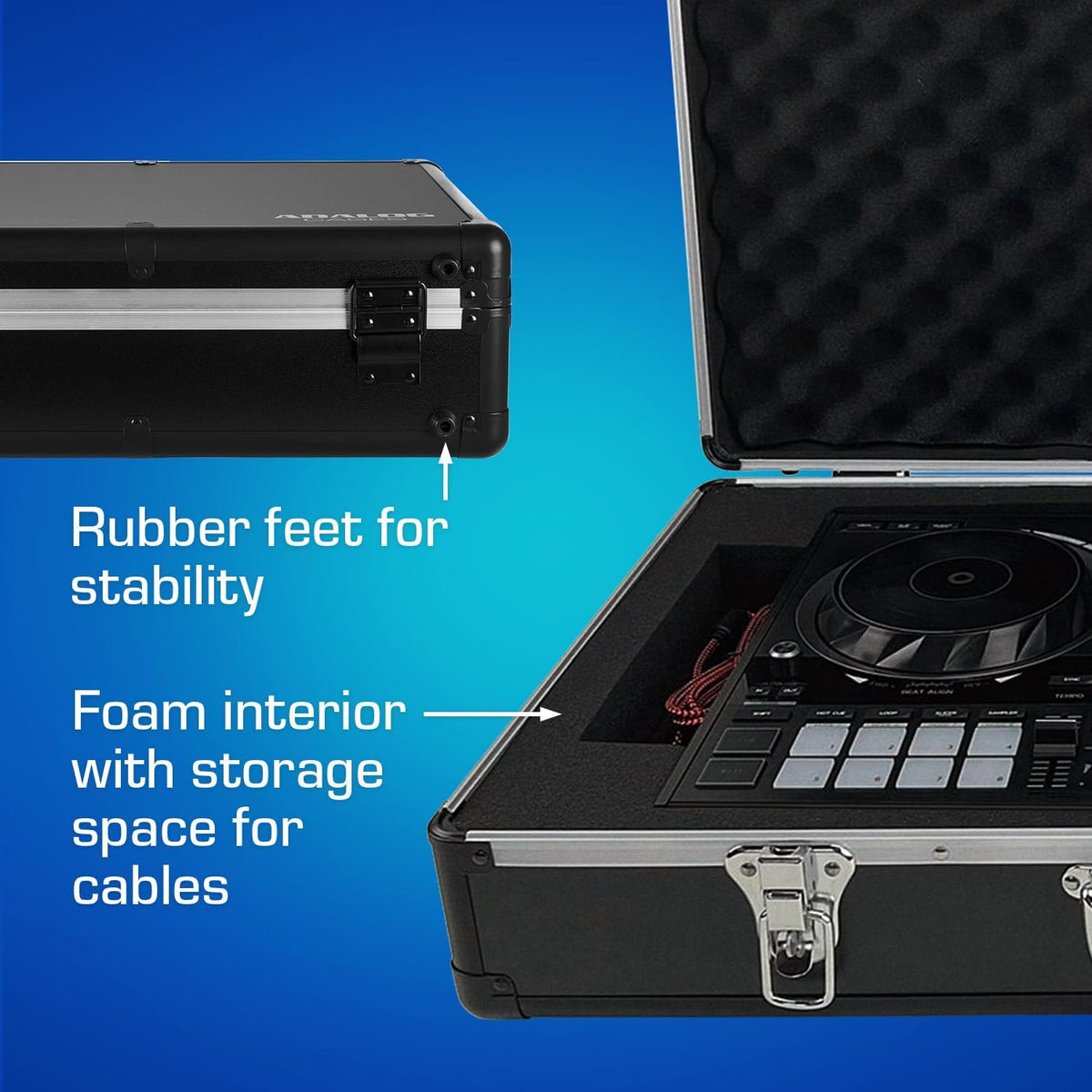 UNISON Koffer voor Hercules DJ Control Inpulse 500, beschermende koffer (Hoogwaardige transportkoffer, met op maat gestanst schuim, metalen sluitingen, ergonomische rubberen handgreep)