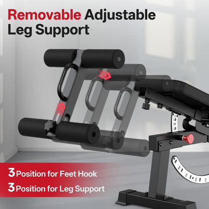 Verstelbare Halterbank – Trainingsbank – Fitnessbank – Krachtbank – Workoutbank – Maximale Belastbaarheid 800 kg – 9-Stand Rugleuning & 3-Stand Zitvlak - QUORE