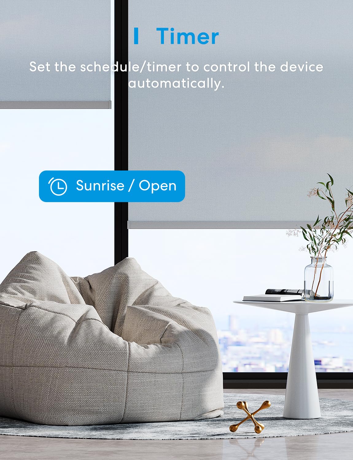 Meross Matte wifi-rolluikschakelaar, compatibel met Apple HomeKit Siri, Alexa, Google Assistant en SmartThings, WiFi Smart rolluiken (neutrale draad vereist), 4 stuks