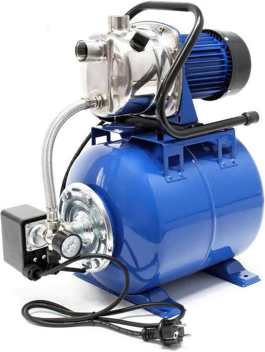 Drukwaterpomp – Waterpomp – Tuinpomp – Membraanpomp – Drukketel – 19 Liter Membraanketel – 1200W Motorvermogen – 3400 L/uur Debiet