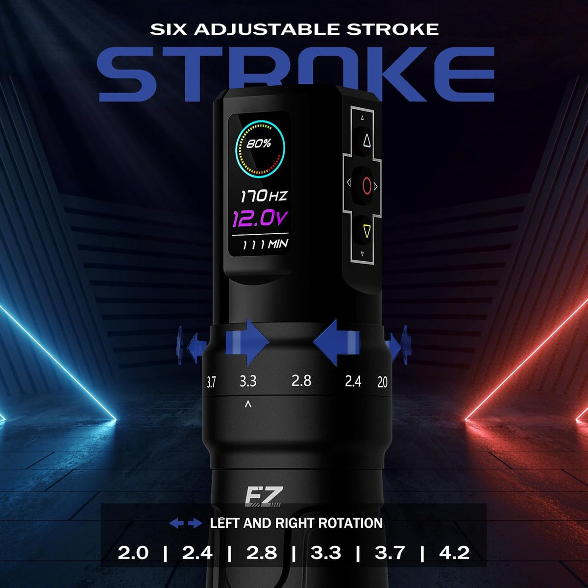 Draadloze Tatoeagemachine – Tattoo Pen – Tattoo Machine – Permanente Make-up Machine – SMP Machine – 6 Verstelbare Slaglengtes – OLED Display & 1600mAh Batterij – Glanzend Zwart