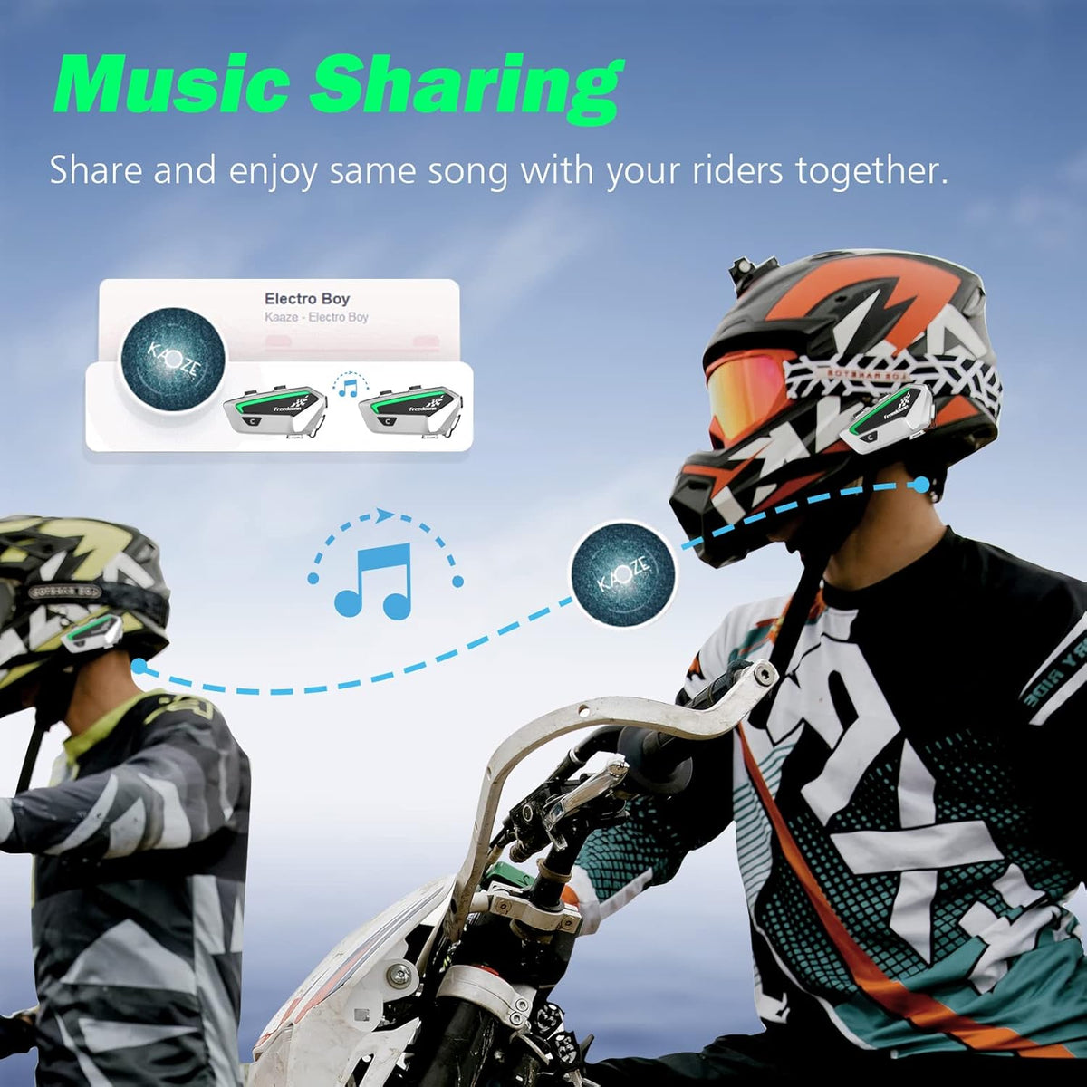 Motorfiets Bluetooth Headset Helm Intercom FreedConn FX Motorfiets Communicatie Systeem Intercom/Voice Assistant Trigger/Boom & Soft Mic voor Alle Soorten Helmen Zilver (2 Pack)