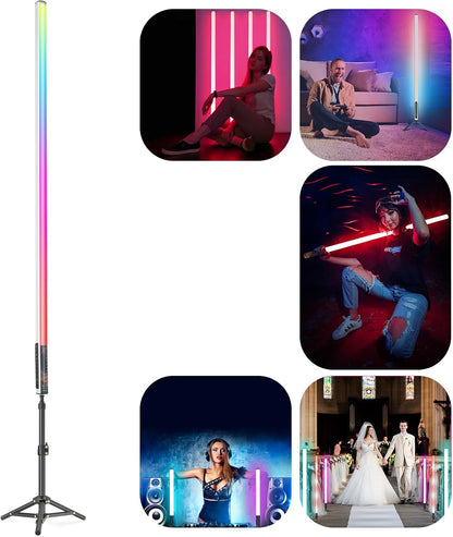 RGB led videolichtstaaf 120 cm set van 4 – Led video lichtstaaf – Led videolamp – RGB video light – Led handheld fotografie licht – Meer dan 500 lichtstanden – Ingebouwde accu