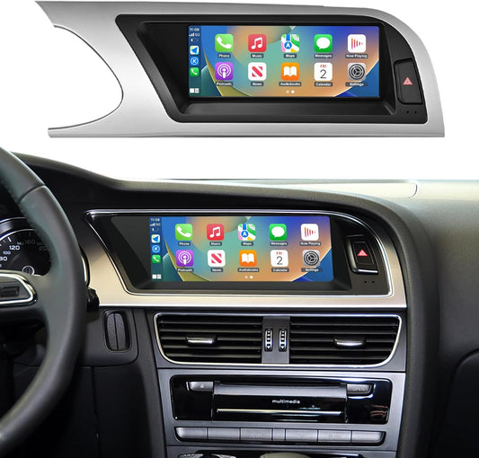 Ninetom Autoradio 8,9 inch touchscreen met draadloze Carplay en Android auto voor 2008-2016 Audi A5 S5 met 3G MMI+ systeem, ondersteunt mirrorlink, camera, navigatie