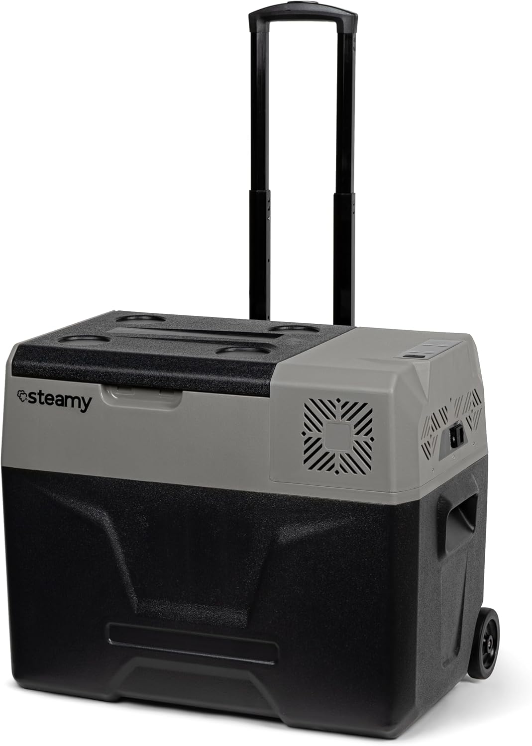 Steamy-E Single Zone 40 Roller, Elektrische Compressor Koelbox met Wielen, 39 Liter, Zwart, 12V/230V, voor vriezen en koelen van -20 tot +20, ideaal voor op de camping