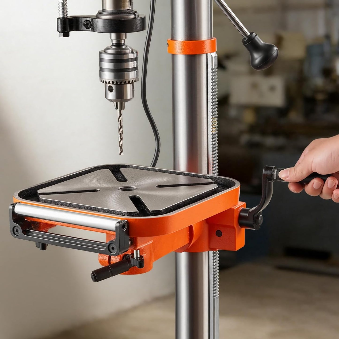 VEVOR Tafelkolomboormachine 254 mm, nominaal vermogen 400 W, variabele snelheid, stabiel met laser en led-werklicht, tafelboormachine voor hout- en metaalbewerking