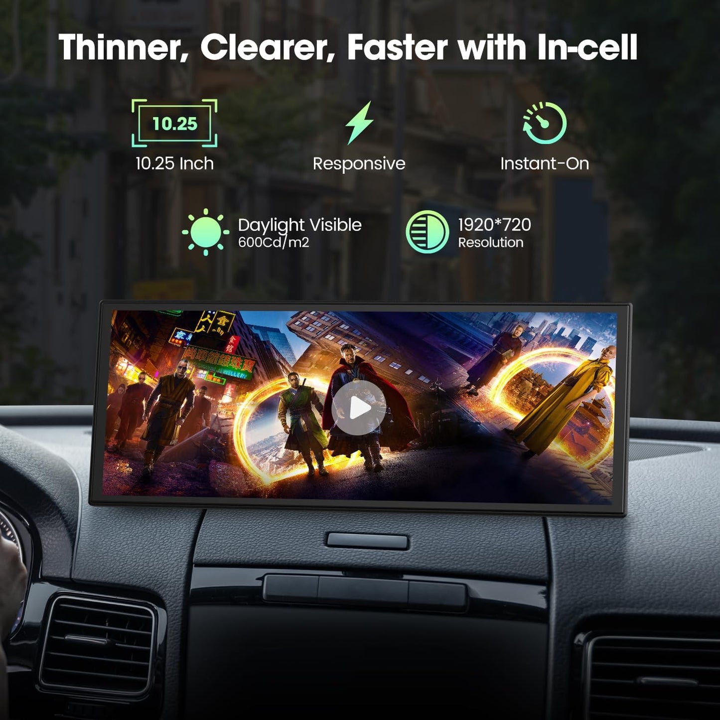 LAMTTO Draadloze Autoradio Carplay Scherm met Net-flix YouTube TikTok,10.25'' A-pple CarPlay & Android Auto met Achteruitrijcamera Split Screen Dual Bluetooth Navigation FM AUX voor iOS 10+Android 11+