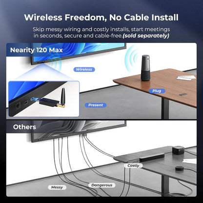 NEARITY C46S 4K FHD videoconferentie webcam met microfoon en luidspreker, 120° ultragroothoek/5x zoom/auto-framing, videoconferentiesysteem met afstandsbediening voor zoom/teams/pc/laptop/desktop